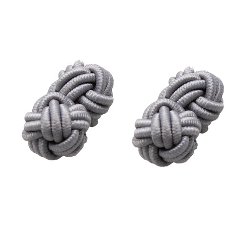 Boutons de manchette en tissu Gris argenté (1)