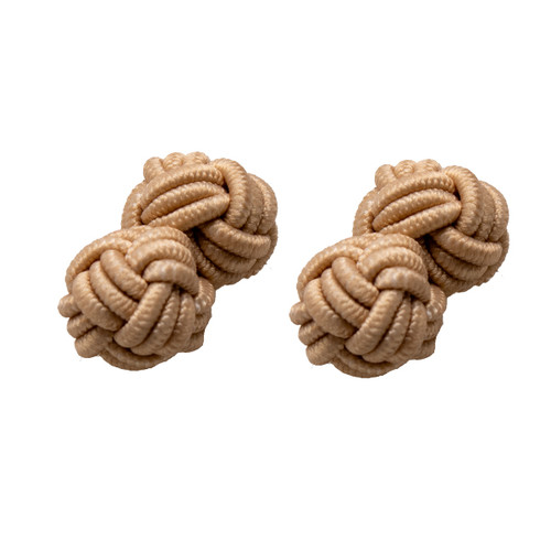 Boutons de manchette en tissu Beige (1)
