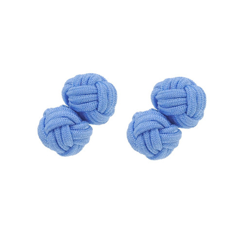 Boutons de manchette en tissu bleu clair (1)