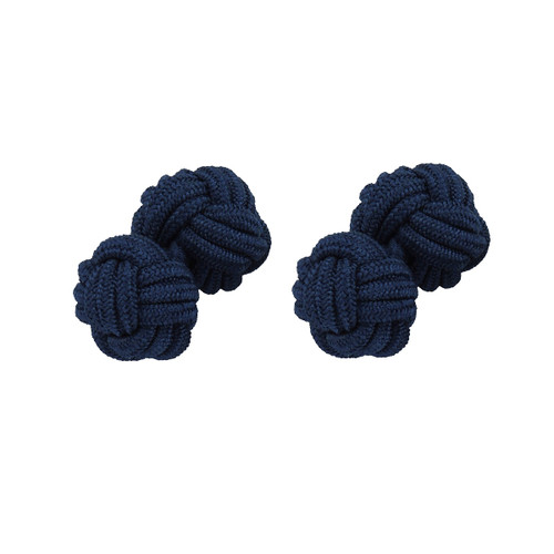 Boutons de manchette en tissu Bleu Foncé (1)