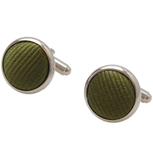 Boutons de manchette homme vert olive (1)