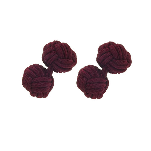 Boutons de manchette en tissu bordeaux (1)