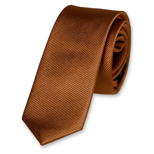 Cravate super slim brun clair (1)
