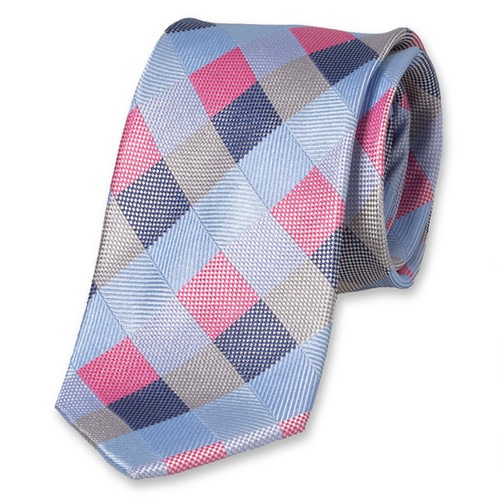 Cravate bleu à carreaux (1)