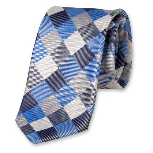 Cravate Bleu-Gris à carreaux (1)