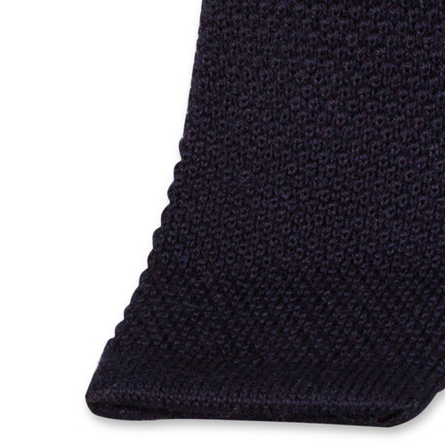 Cravate tricot bleu foncé (2)