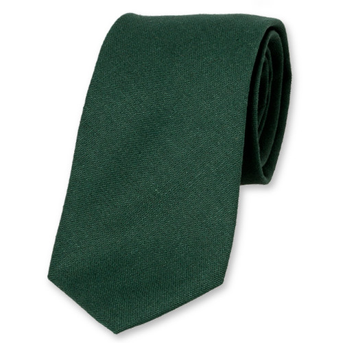 Cravate homme en lin vert foncé (1)