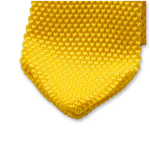 Cravate tricot Jaune (2)