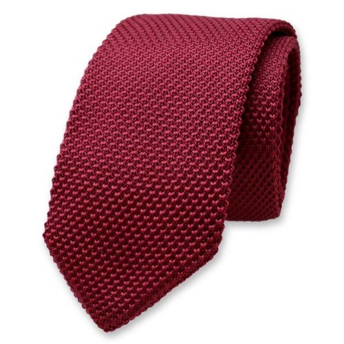 Cravate tricot Rouge Bordeaux (1)