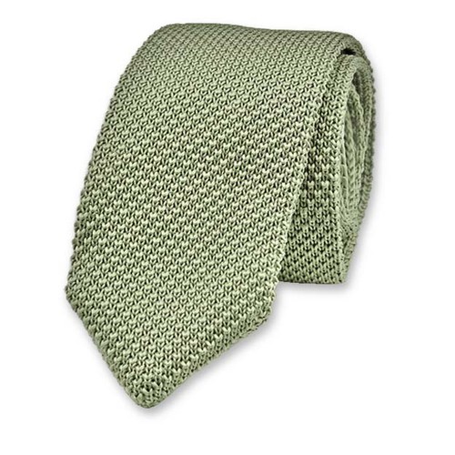 Cravate tricot Vert Sauge (1)