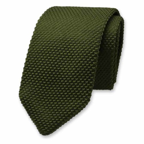 Cravate tricot Rouge Vert Foncé (1)