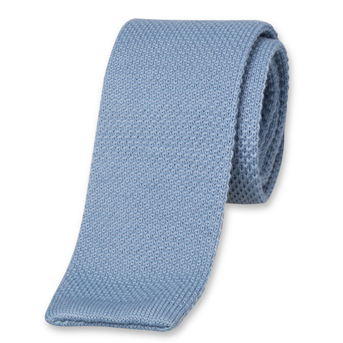 Cravate tricot bleu clair (1)