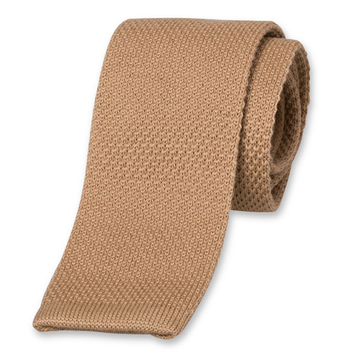 Cravate tricot camel (1)