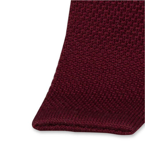 Cravate tricot bordeaux (2)