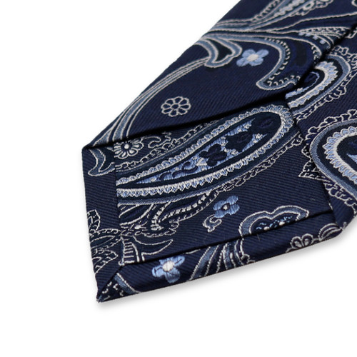 Cravate Bleu Foncé Paisley (3)