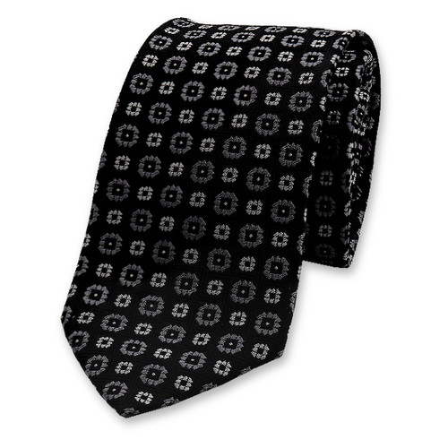 Motif de cravate de luxe noir-gris (1)