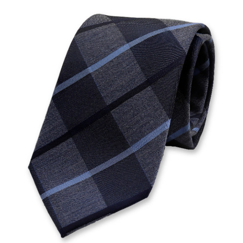 Cravate Bleu Foncé à Grands Carreaux (1)