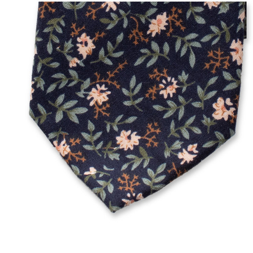 Cravate à fleurs Blue Foncé (2)