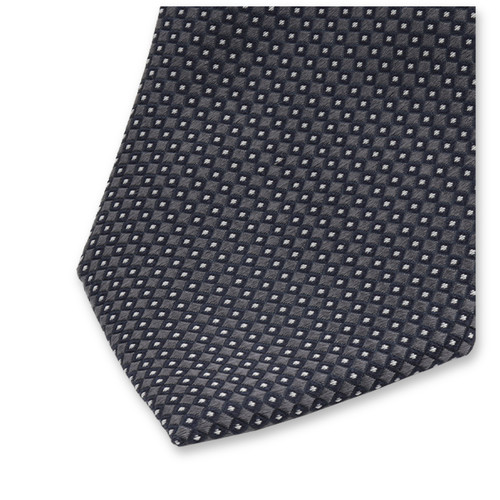 Cravate Anthracite - Motif Bleu Foncé (2)