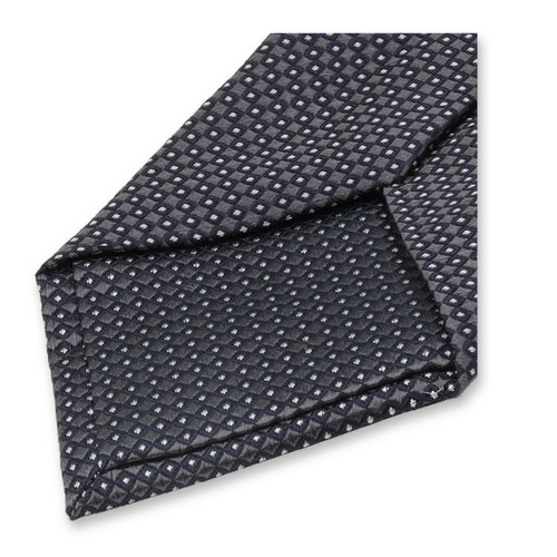 Cravate Anthracite - Motif Bleu Foncé (3)