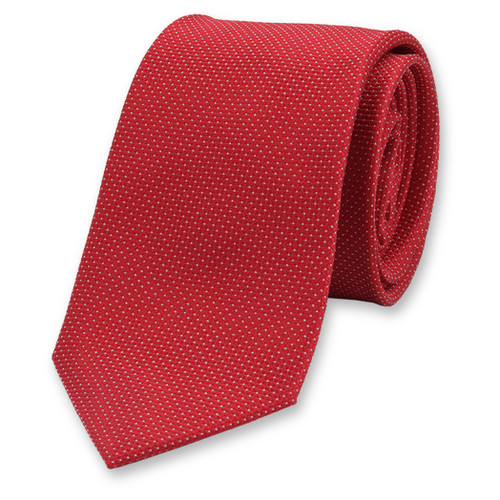 Cravate Rouge À Pois Gris Clair (1)