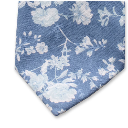 Cravate Fleurie Bleu Clair (2)