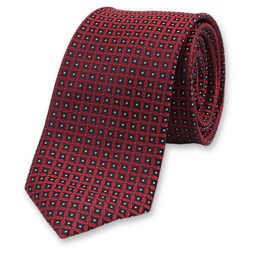 Cravate Bleu Foncé Motif Rouge (1)