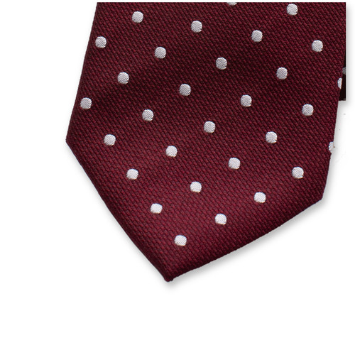 Cravate à Pois Rouge Bordeaux (2)