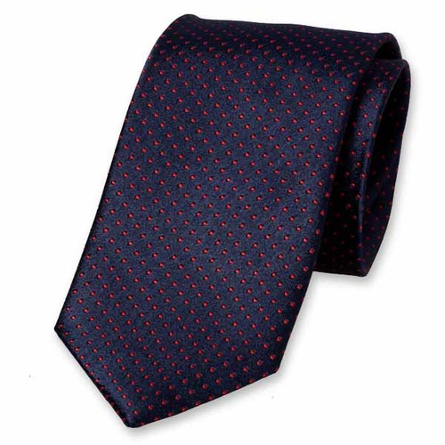 Cravate bleu foncé à pois (1)