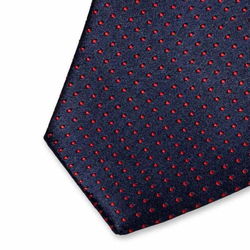 Cravate bleu foncé à pois (2)