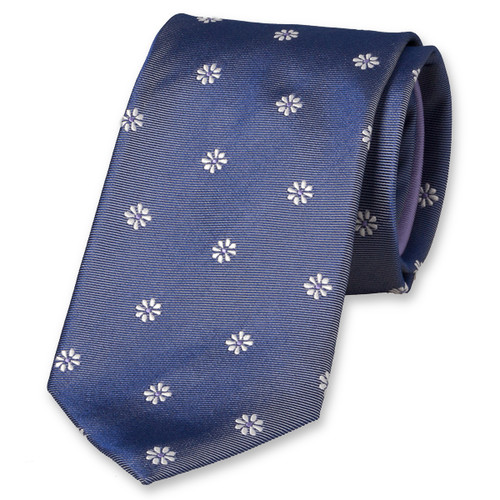 Cravate bleu marine à motif floral (1)