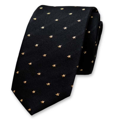 Cravate Etoile Noir Or (1)