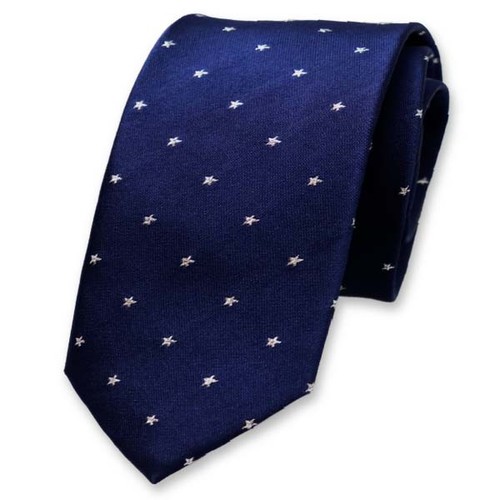 Cravate Étoile Bleu Foncé Argent (1)