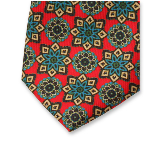 Cravate Médaillon Rouge Vif (2)