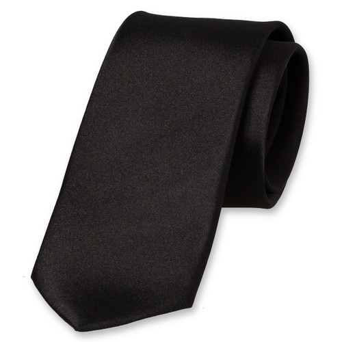 Cravate femme noir - Satin de soie (1)