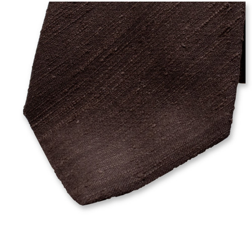 Cravate marron foncé - Soie italienne (2)