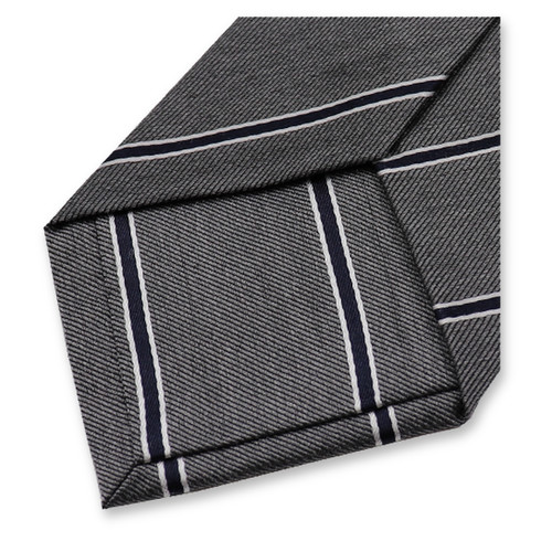 Cravate de luxe gris foncé - Rayures (3)