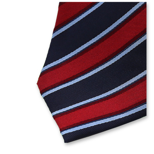 Cravate Rayée Bleu et Rouge (2)