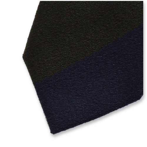 Cravate Block Stripe Bleu Foncé - Vert - Gris (3)