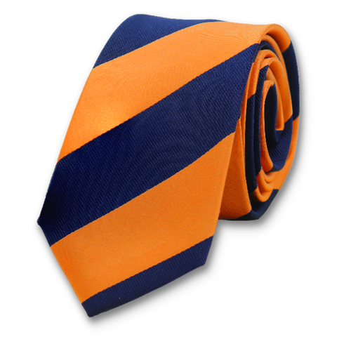 Cravate marine/orange (1)