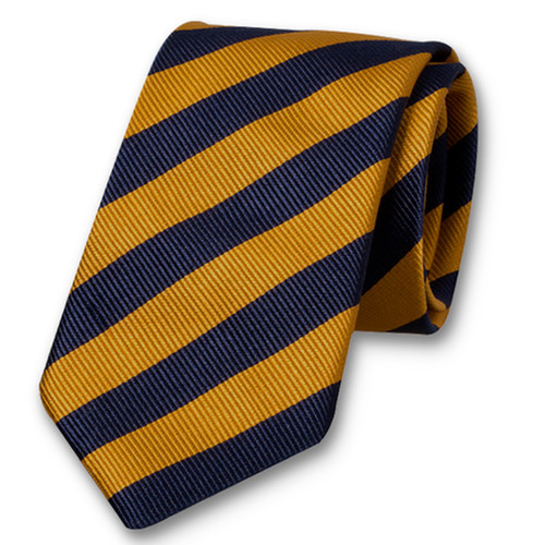 Cravate Ocre jaune/Bleu foncé (1)