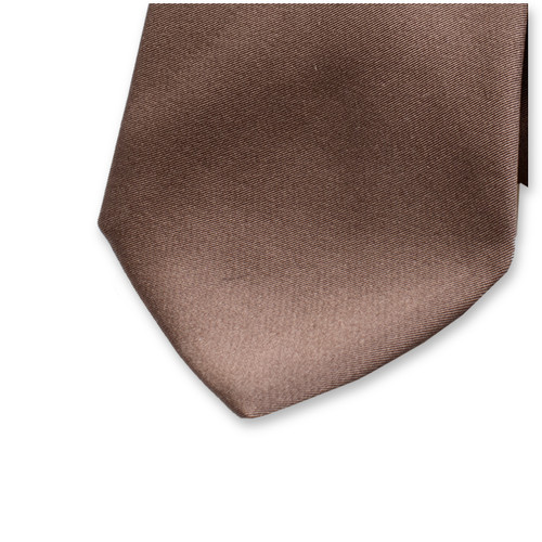 Cravate taupe - Satin de soie italien (2)