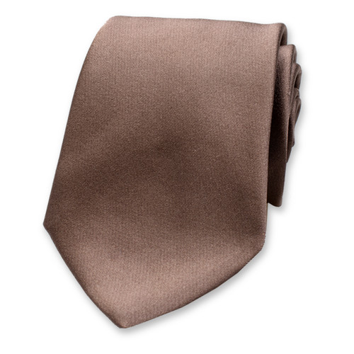 Cravate taupe - Satin de soie italien (1)