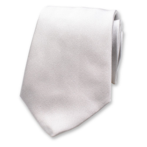 Cravate gris argenté - Satin de soie italien (1)