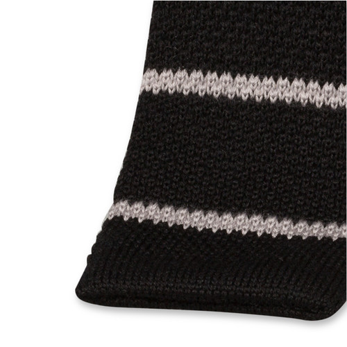 Cravate tricot rayures noire / grise (2)