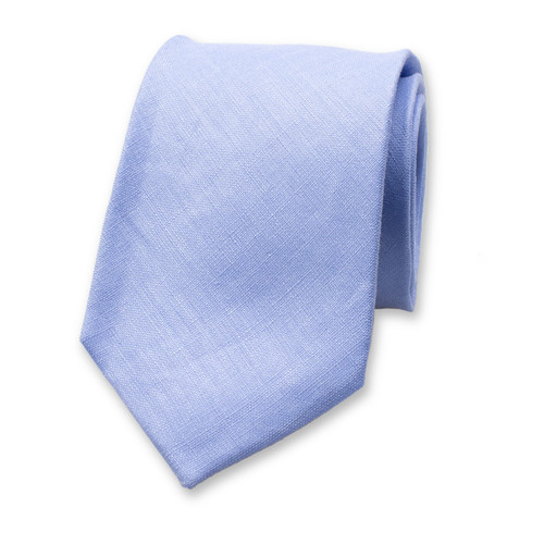 Cravate homme en lin bleu clair (1)