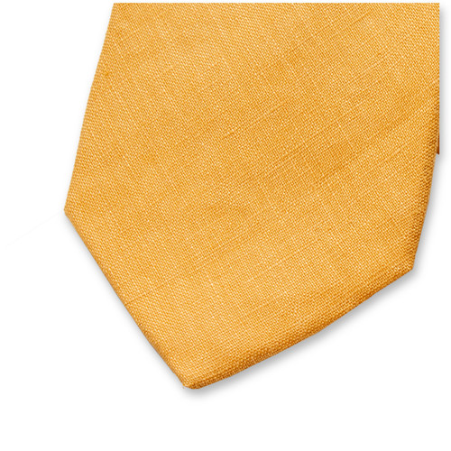 Cravate homme en lin jaune (2)