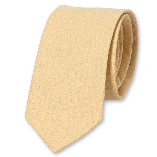 Cravate homme en lin jaune (1)