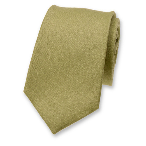 Cravate homme en lin - Vert Pistache (1)