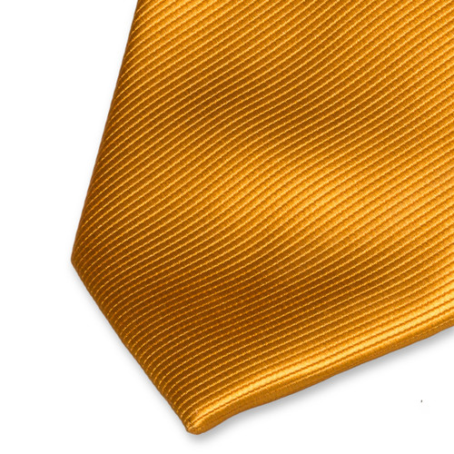 Cravate en polyester jaune ocre (2)